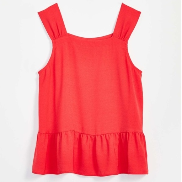 LOFT PETITE SQUARE NECK PEPLUM SHELL PXS - Picture 1 of 2